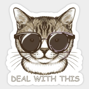 Feline Chic: Dare to Deal With This! Sticker